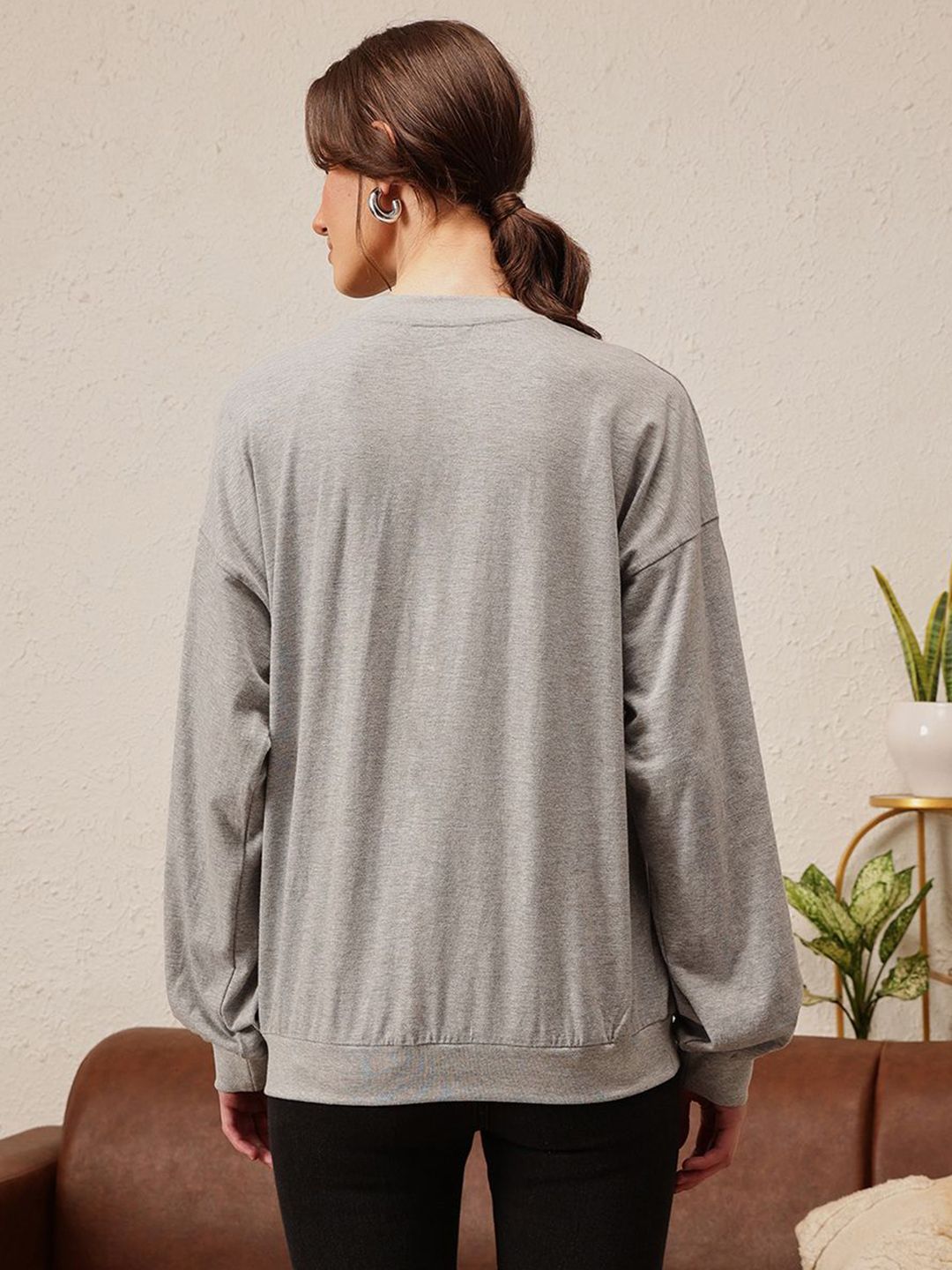 QUIERO Women Printed Drop-Shoulder Sleeves Bio Finish T-shirt