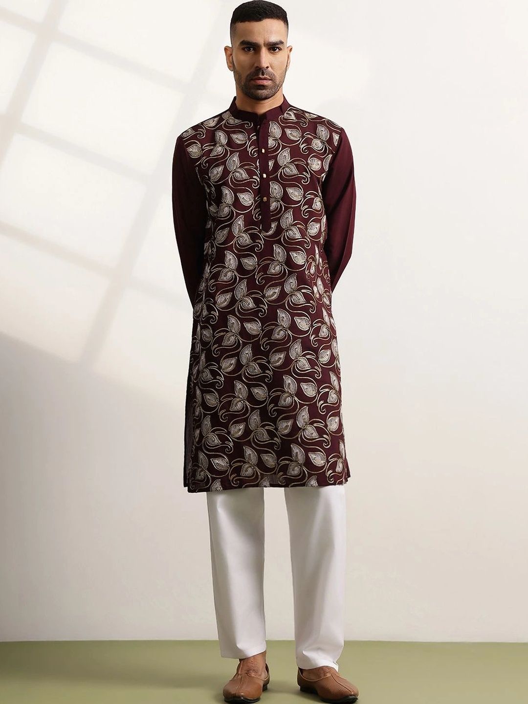Anouk Men Ethnic Motifs Embroidered Regular Thread Work Kurta with Trousers