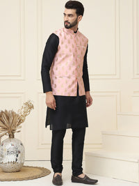 SOJANYA Mandarin Collar Kurta With Churidar & Nehru jacket