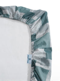 KLOTTHE Green Geometric Cotton Single Bedsheets
