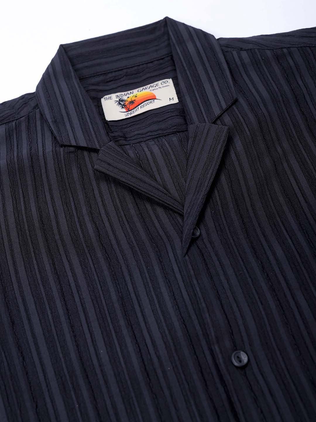 The Indian Garage Co Men Relaxed Fit Dobby Textured Resortwear Shirt
