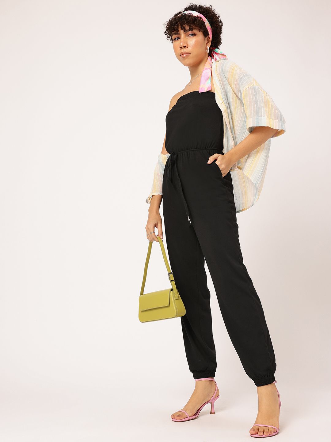 DressBerry Free Spirit Strapless Waist Tie-Up Jumpsuit