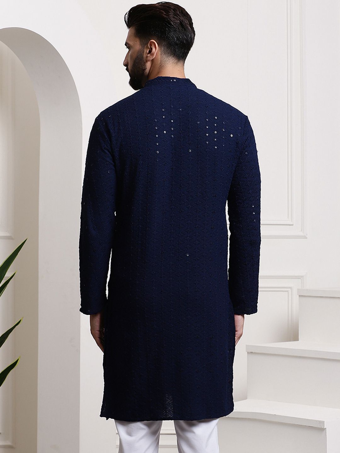 SOJANYA Kurta Kapas Tulen Dihiasi Labuci