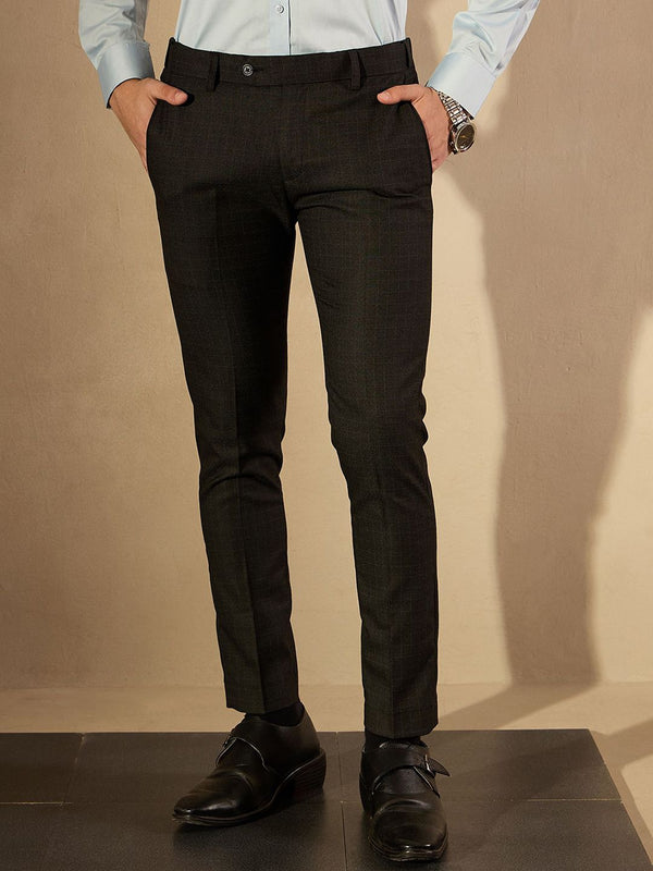 DENNISON Men Autofit Flexi waist Checked Trouser