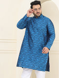 SOJANYA PLUS Size Geometric Mandarin Collar Straight Kurta