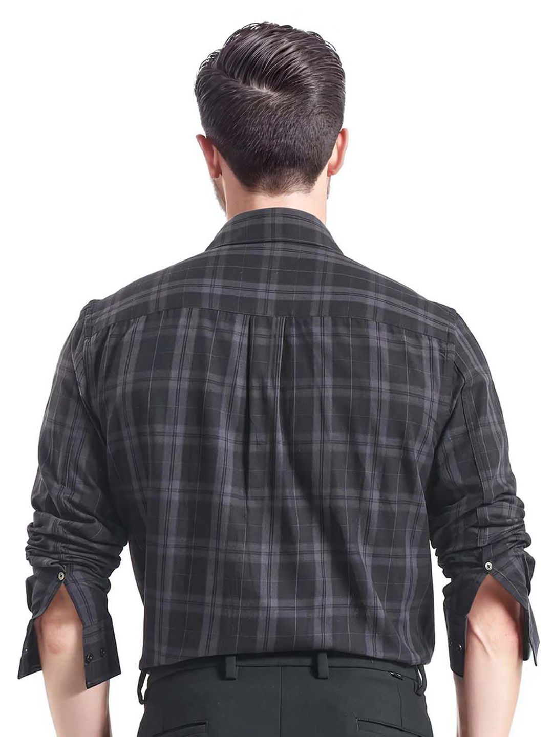 RARE RABBIT Men Comfort Button-Down Collar Tartan Checked Cotton Casual Shirt