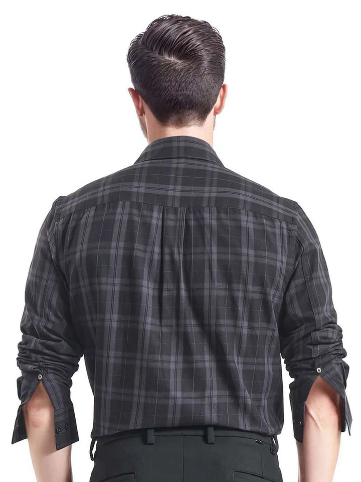 RARE RABBIT Men Comfort Button-Down Collar Tartan Checked Cotton Casual Shirt
