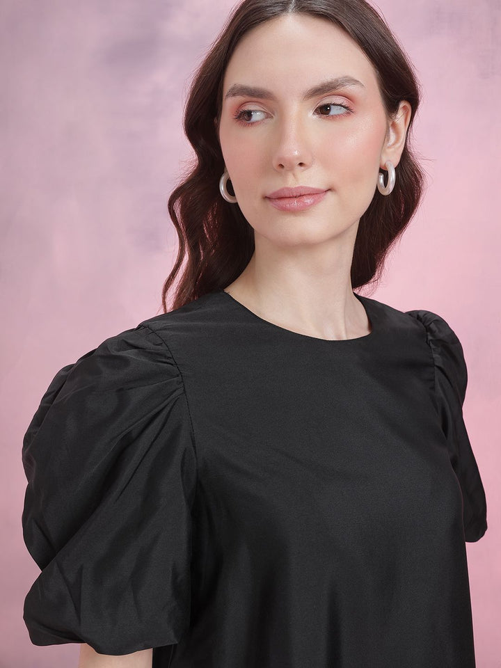 DressBerry Puff Sleeve A-Line Dress