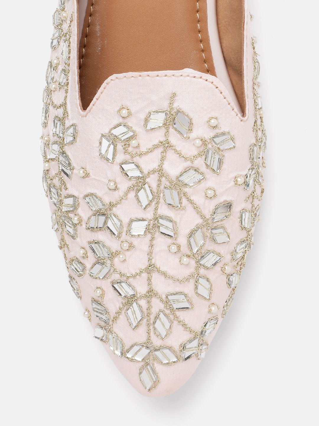 House of Pataudi Mirror Work Detailed Mules