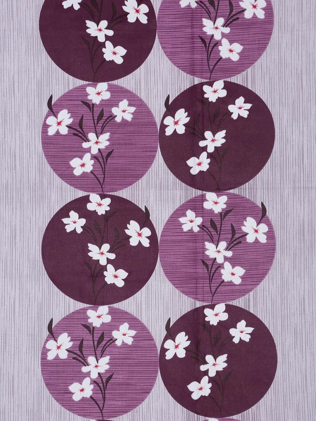 KLOTTHE Purple Floral Cotton Single Bedsheets