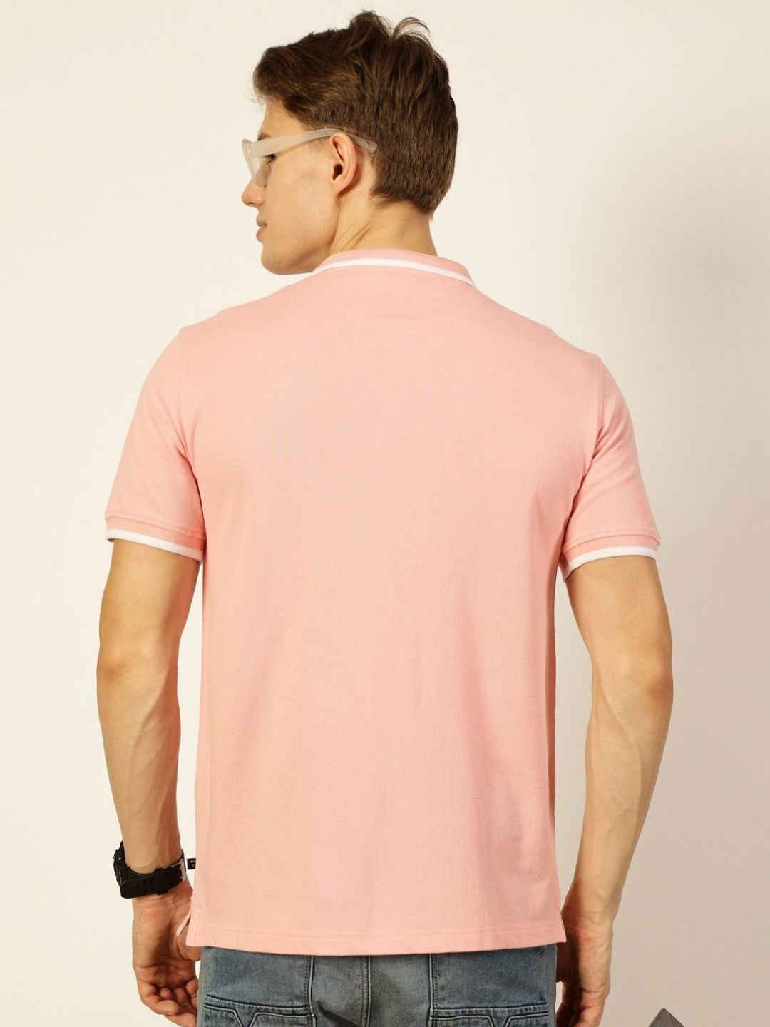 Thomas Scott Men Solid Polo Collar Cotton T-shirt