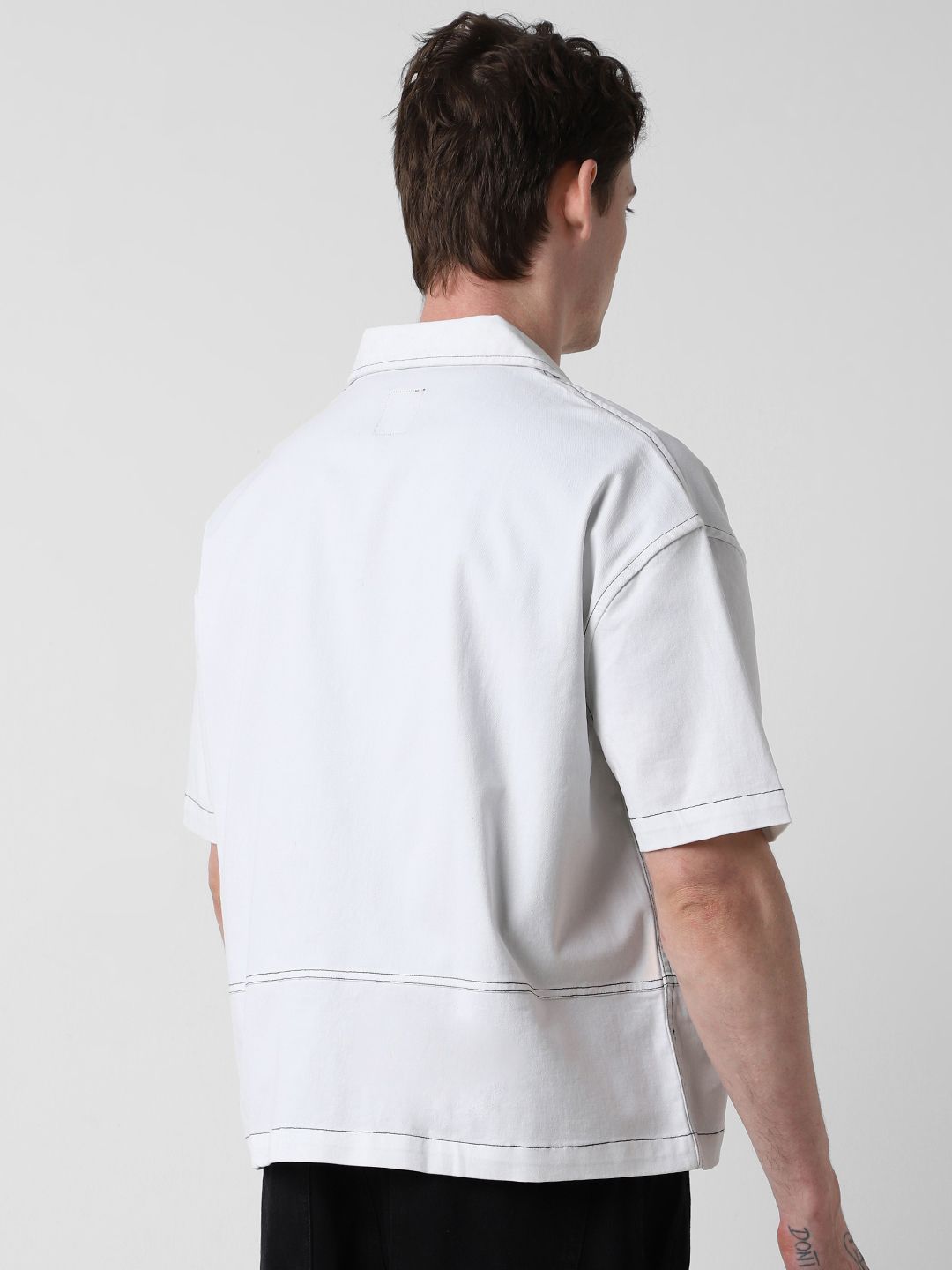 VASTRADO Men Classic Cuban Collar Solid Cotton Oversized Casual Shirt