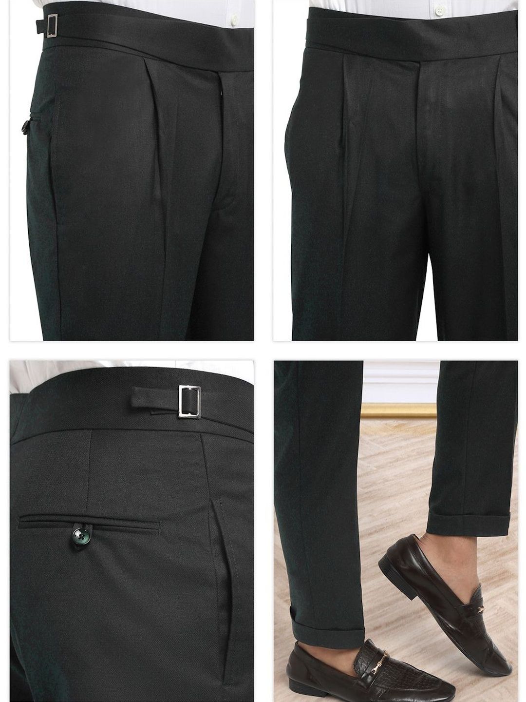 KLOTTHE Men Textured Slim Fit Easy Wash Pleated Trousers