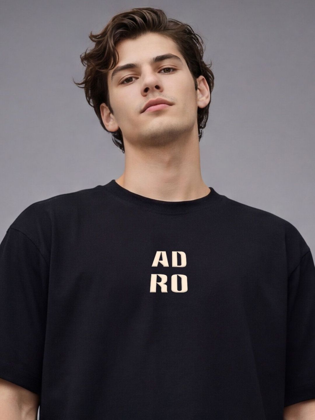 ADRO Men Printed Drop-Shoulder Sleeves T-shirt
