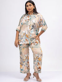 Mamicha Printed Shirt Collar Shirt & Trousers Co-Ords
