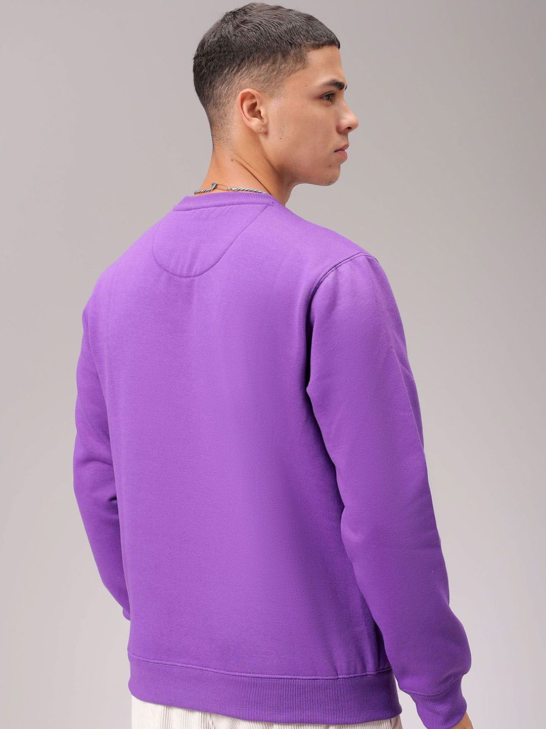 The Indian Garage Co Men Purple Round Neck Long Sleeves Pullover Sweatshirt