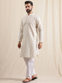 Kurta Lurus Bercetak Geometrik Anouk Dengan Piyama & Jaket Nehru