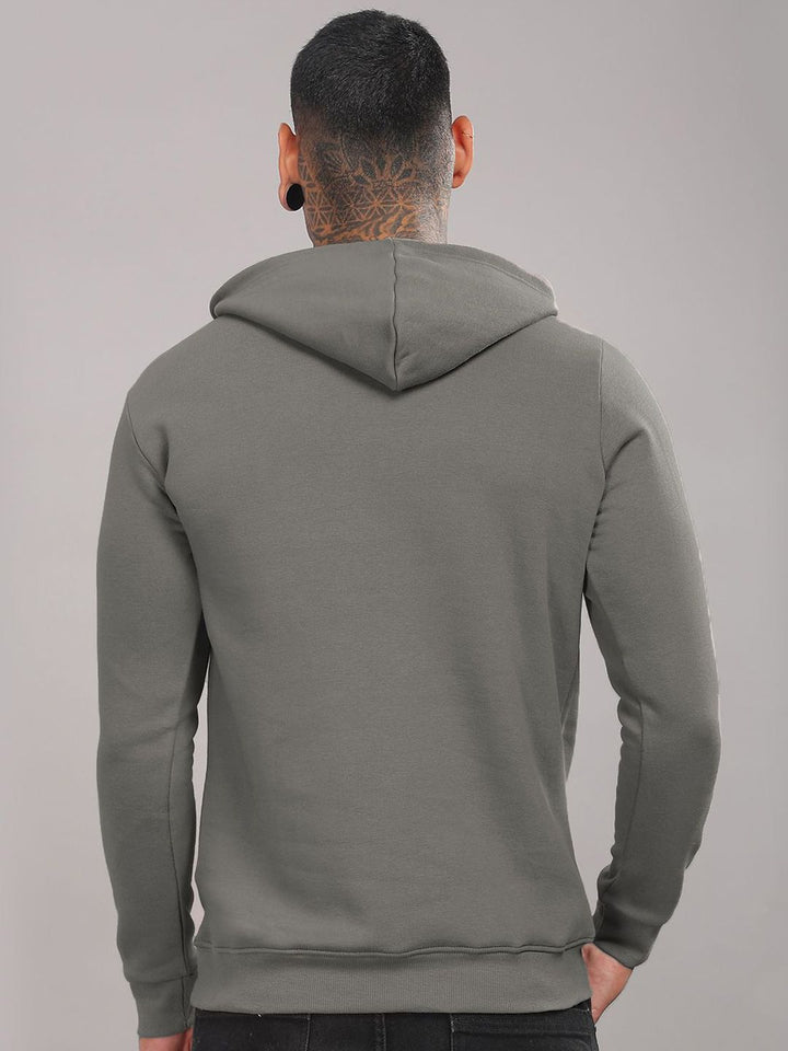 ADRO Men Printed Hooded Pure Cotton Sweatshirt