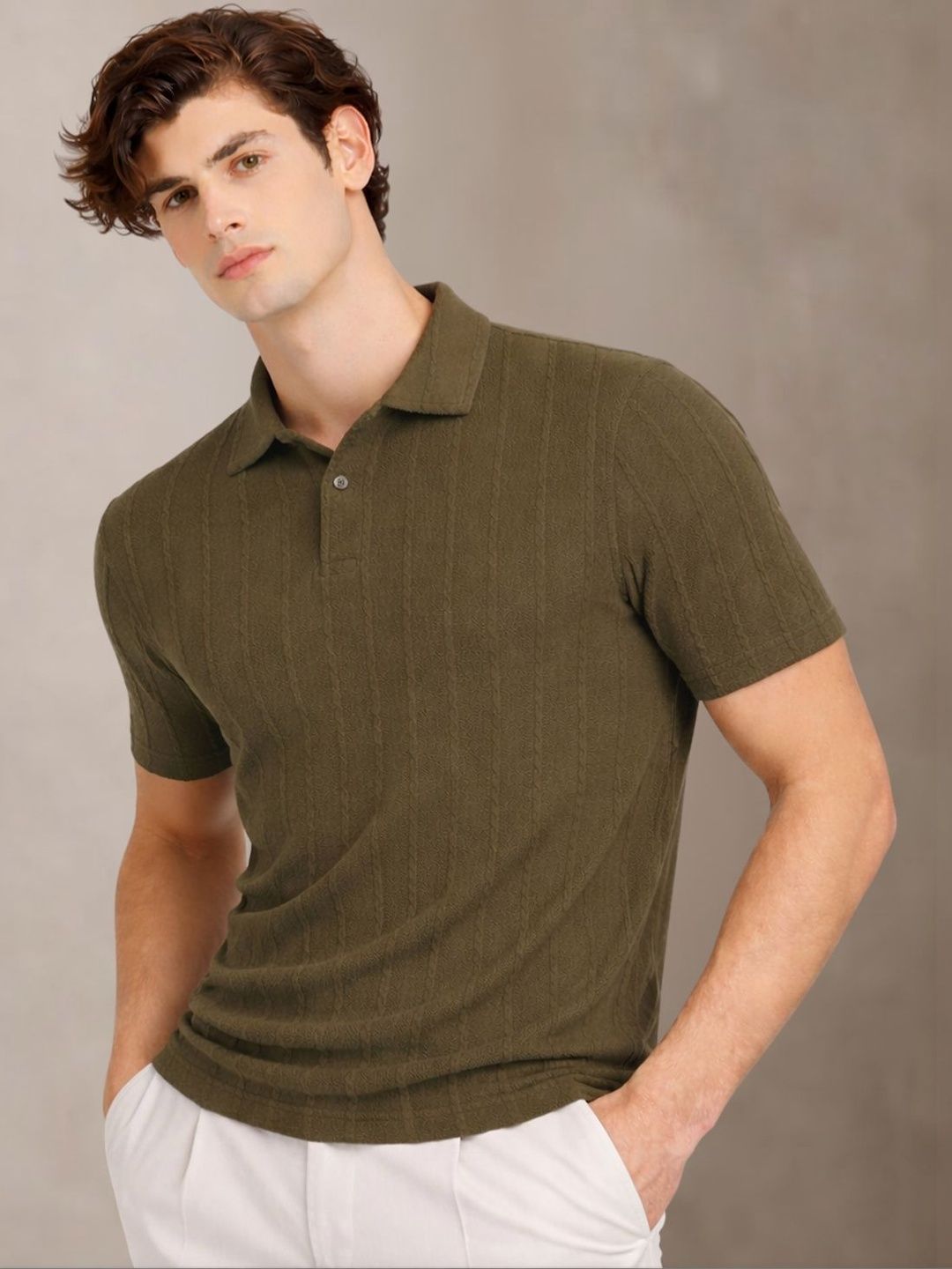 ADRO Men Polo Collar T-shirt