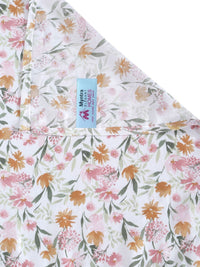 Myntra Elegant Homes White Floral Cotton Breathable 400 TC Single Superfine Bedsheet with 2 Pillow Covers-225 x 150 cm