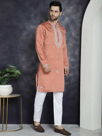 Jompers Embroidered Regular Mirror Work Kurta with Pyjamas