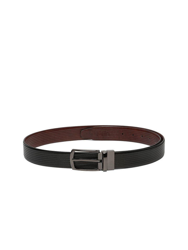 Teakwood Leathers Men Textured Leather Reversible Formal Belt