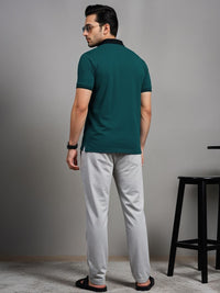 ADRO Men Teal Cotton Tshirts