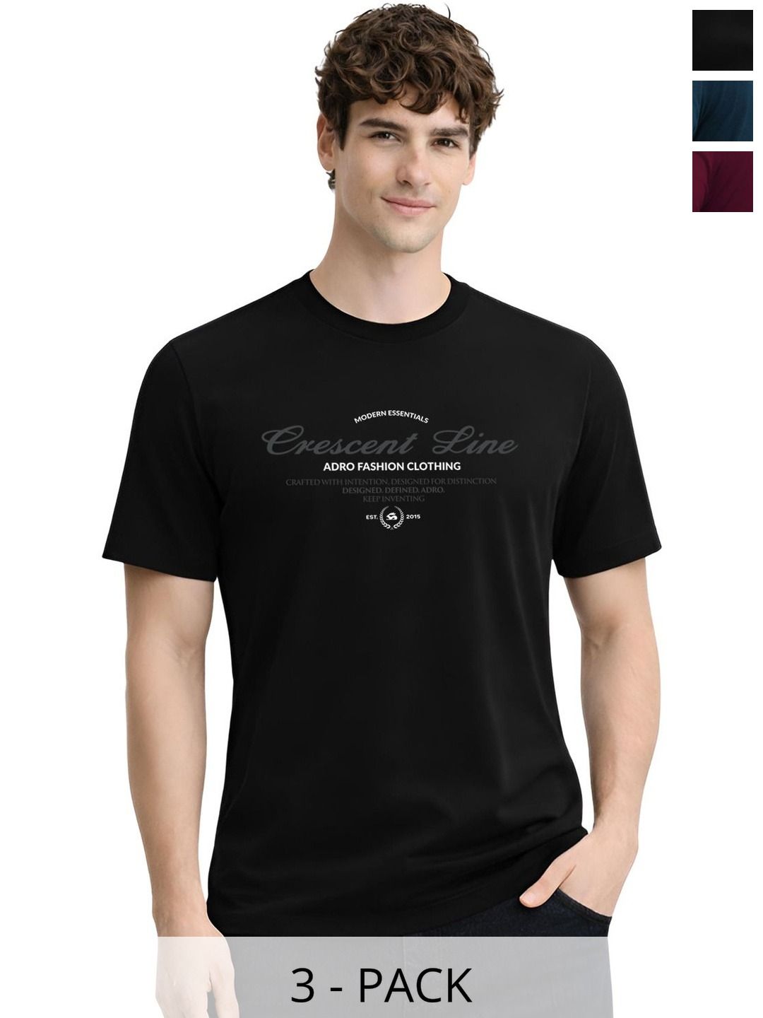 ADRO Men Typography 3 Printed T-shirt