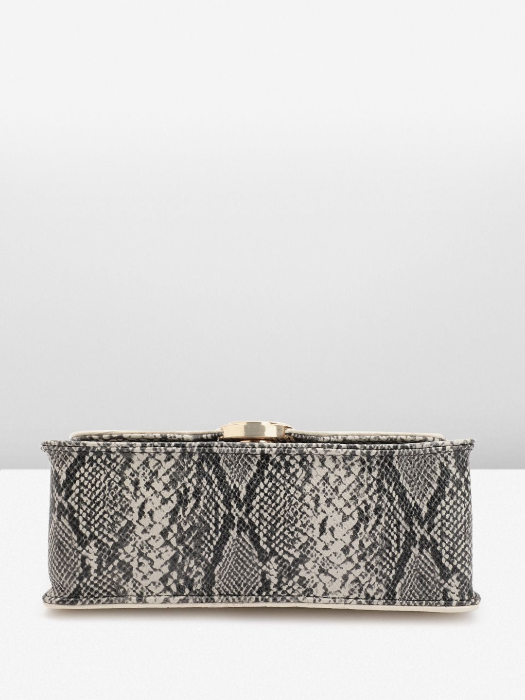 DressBerry Snake Skin Textured Colourblocked Satchel
