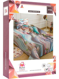 Myntra Elegant Homes Bunga-bunga Berbilang Warna 300 TC Cadar Single dengan 1 Sarung Bantal