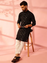 Anouk Men Embroidered Regular Mirror Work Pure Cotton Kurta with Pyjamas