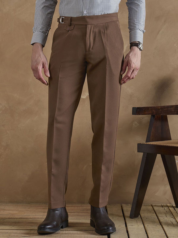 DENNISON Men Relaxed Mid-Rise Easy Wash Pleated Trousers