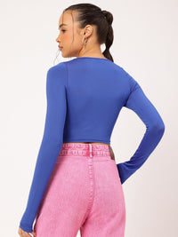 DressBerry Sassy & Strong Full Sleeves Fitted Crop Top