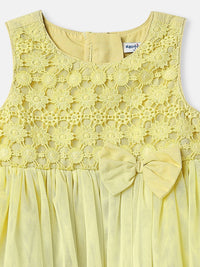 Nautinati Girls' Solid Sleeveless Bow Belted Knee Length Dress
