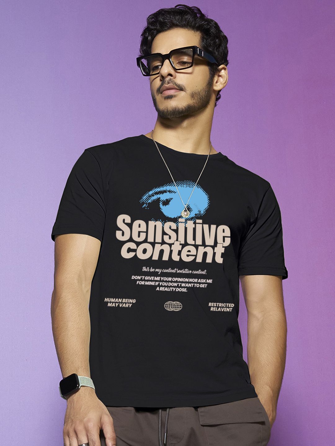 Bewakoof Pure Cotton Typography Printed Round Neck T-shirt