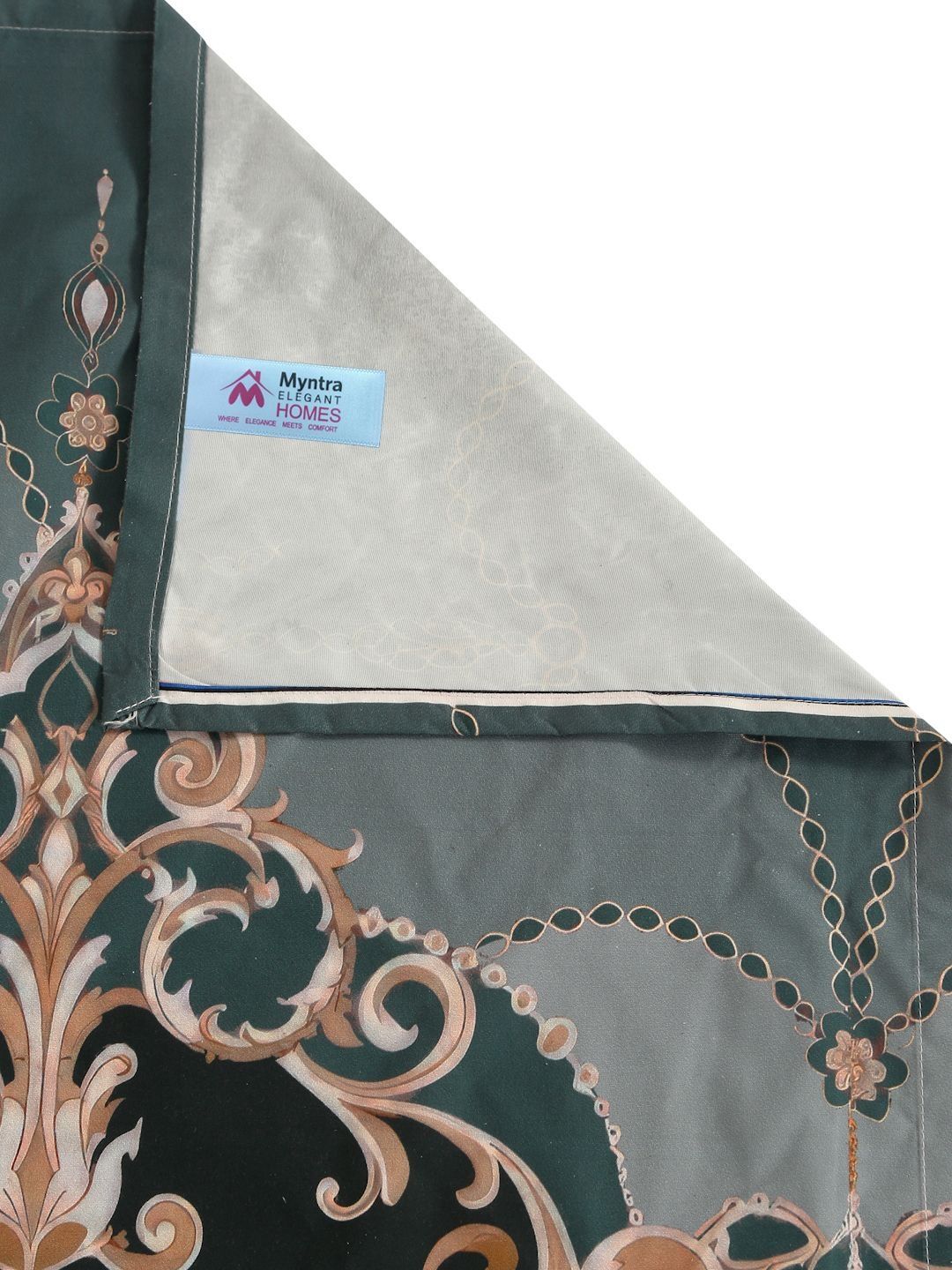 Myntra Elegant Homes Green Floral 300 TC Cadar dengan 2 Sarung Bantal