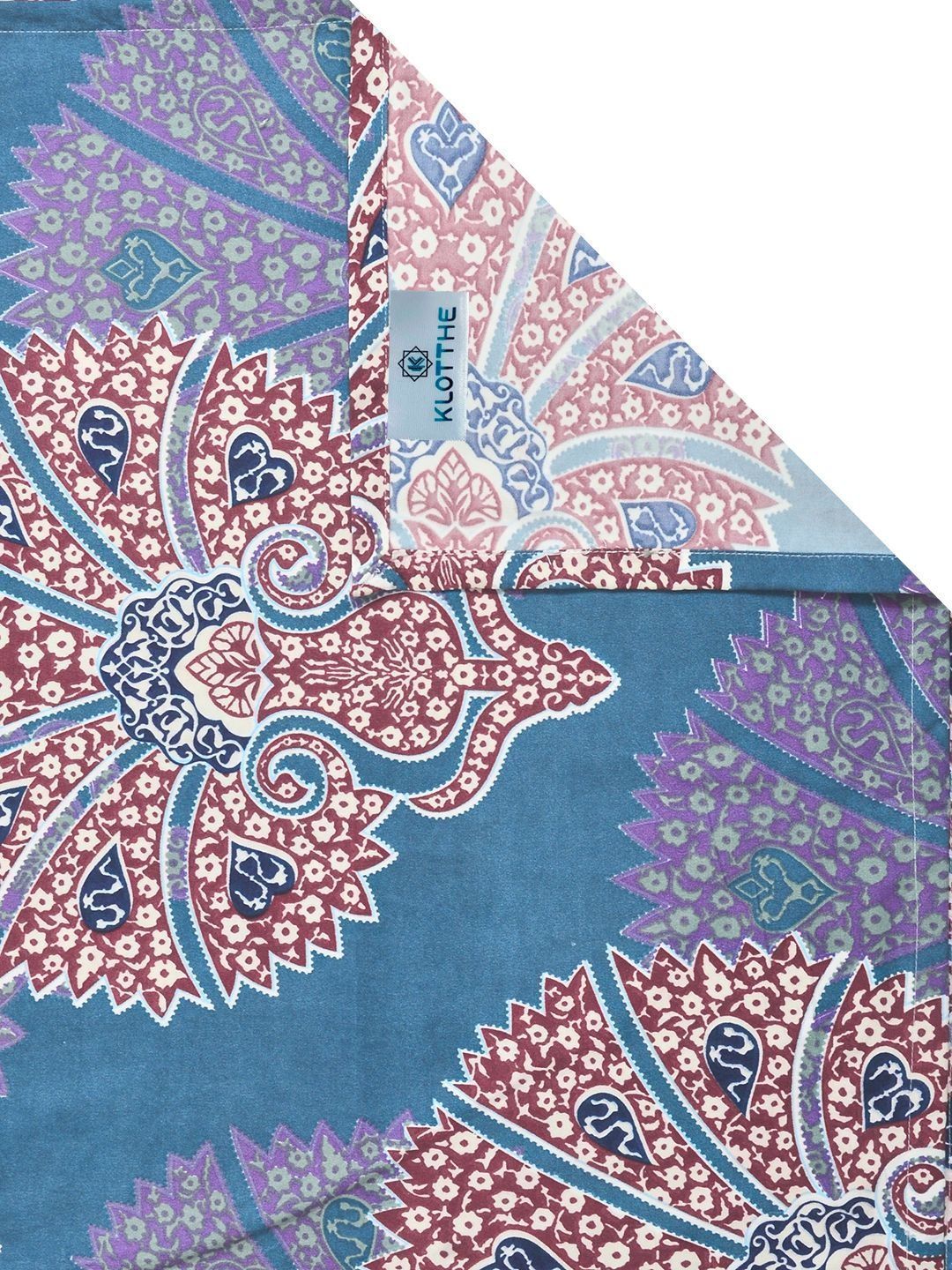 KLOTTHE Motif Etnik Biru 300 TC Cadar Super King Halus