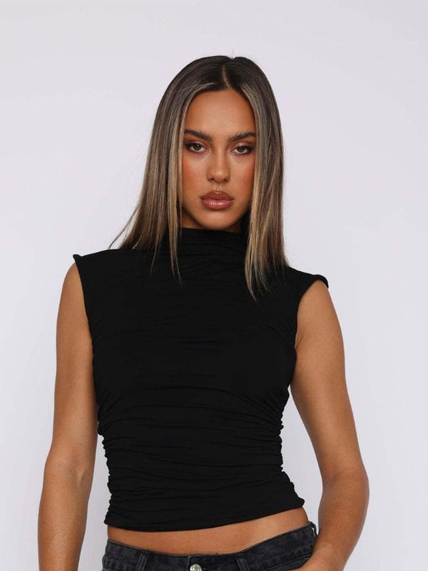 Dressberry Women High Neck Lengan Tanpa Tanaman Tanaman