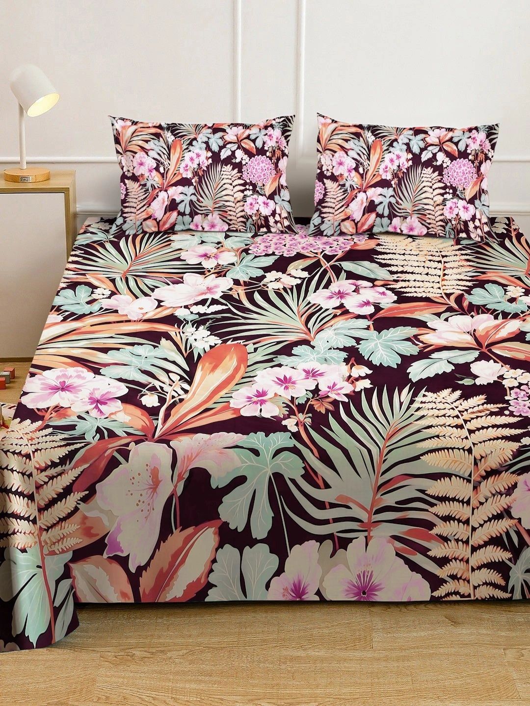 KLOTTHE Floral 400 TC King 7D Cadar dengan 2 Sarung Bantal
