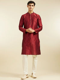 Diwas by Manyavar Floral Embroidered Mandarin Collar Sequinned Straight Kurta