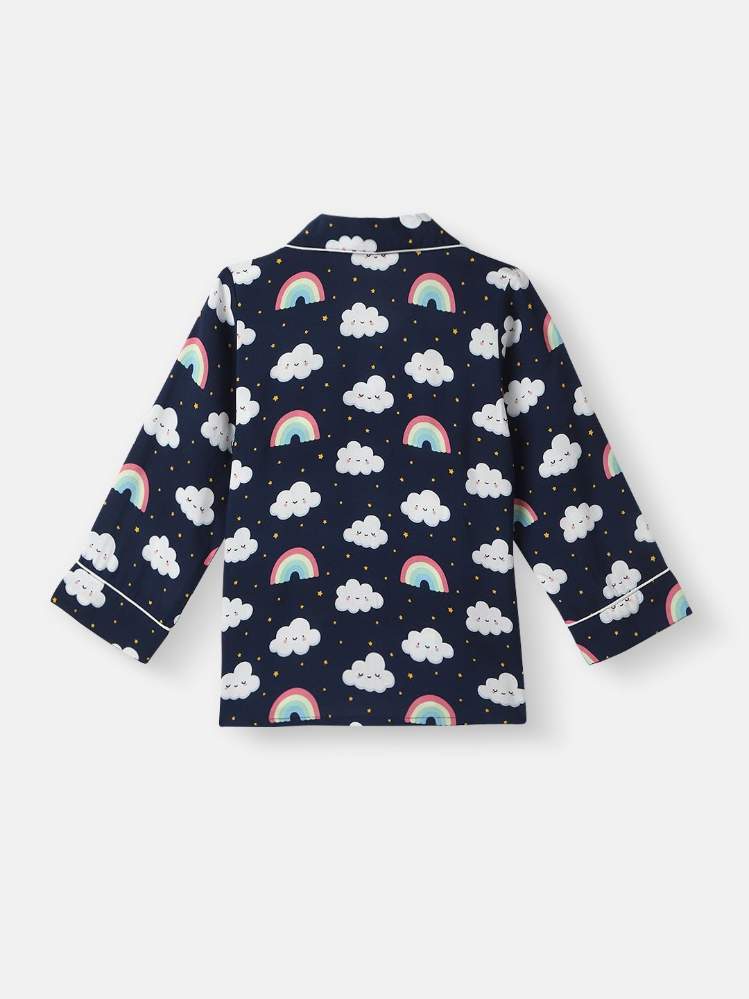Nauti Nati Boys Clouds and Rainbow Print Shirt and Pyjama Night suits