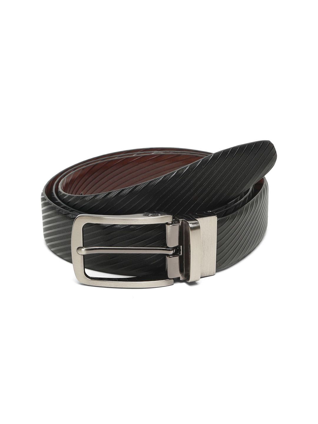 Teakwood Leathers Men Textured Leather Reversible Formal Belt