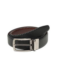 Teakwood Leathers Men Textured Leather Reversible Formal Belt