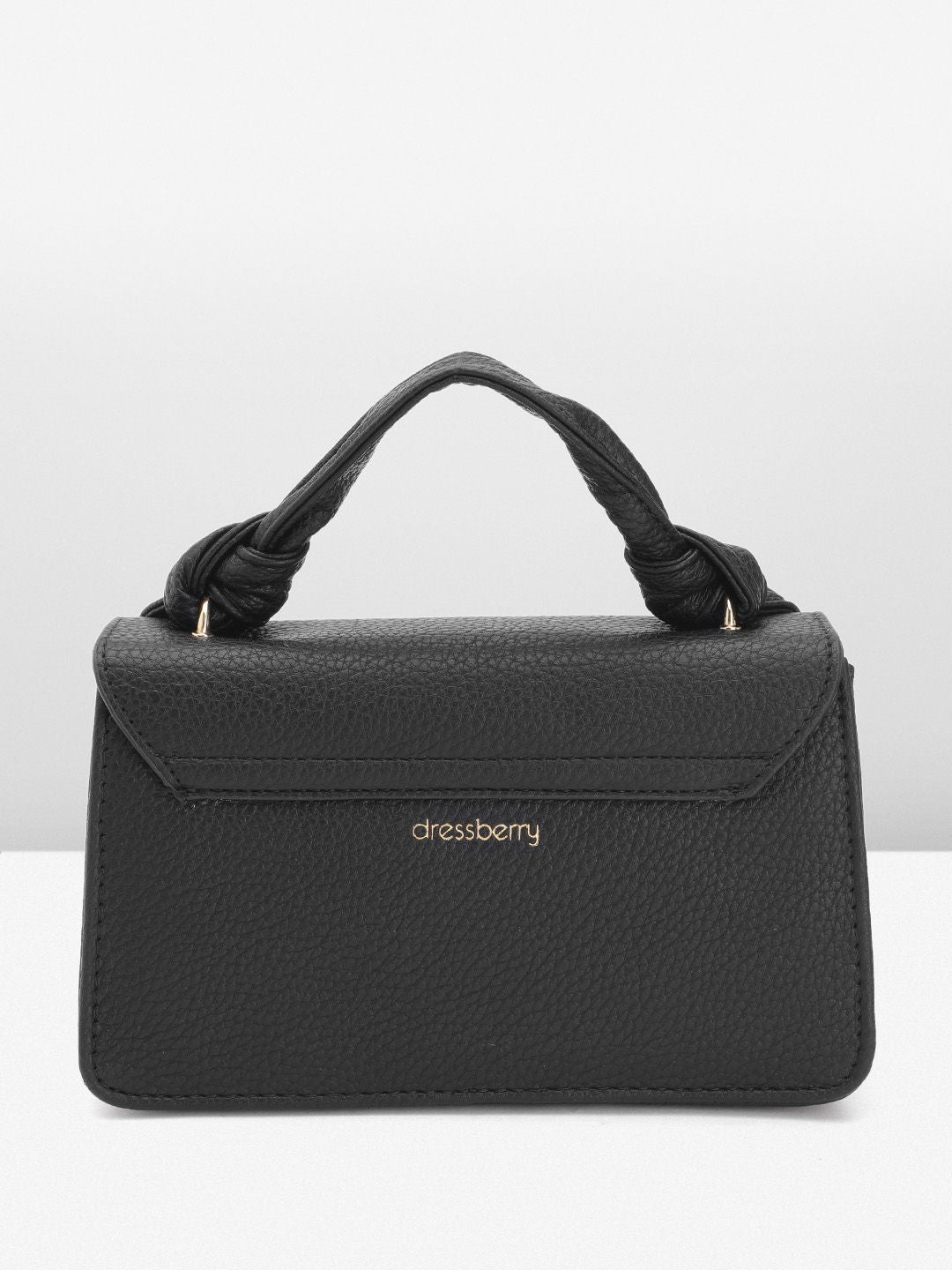 DressBerry Brand Logo Embossed Textured Satchel
