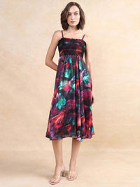 RAREISM Floral Print Fit & Flare Midi Dress