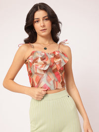 DressBerry Artistic Attitude Bow-Detail Strappy Crop Top
