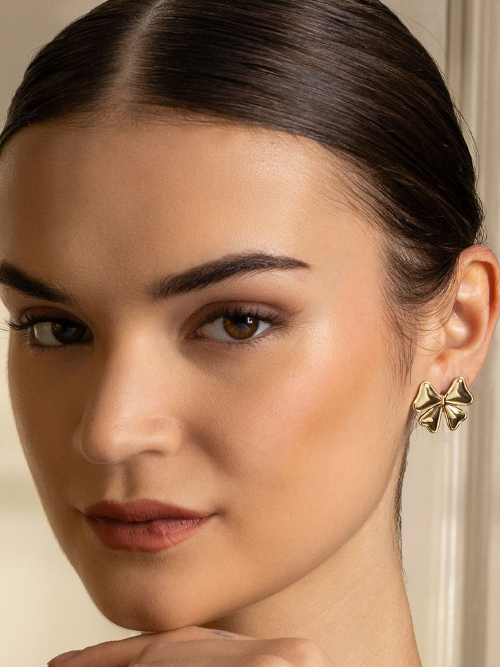 VOGUE PANASH Stainless Steel 18K Gold-Plated Contemporary Studs