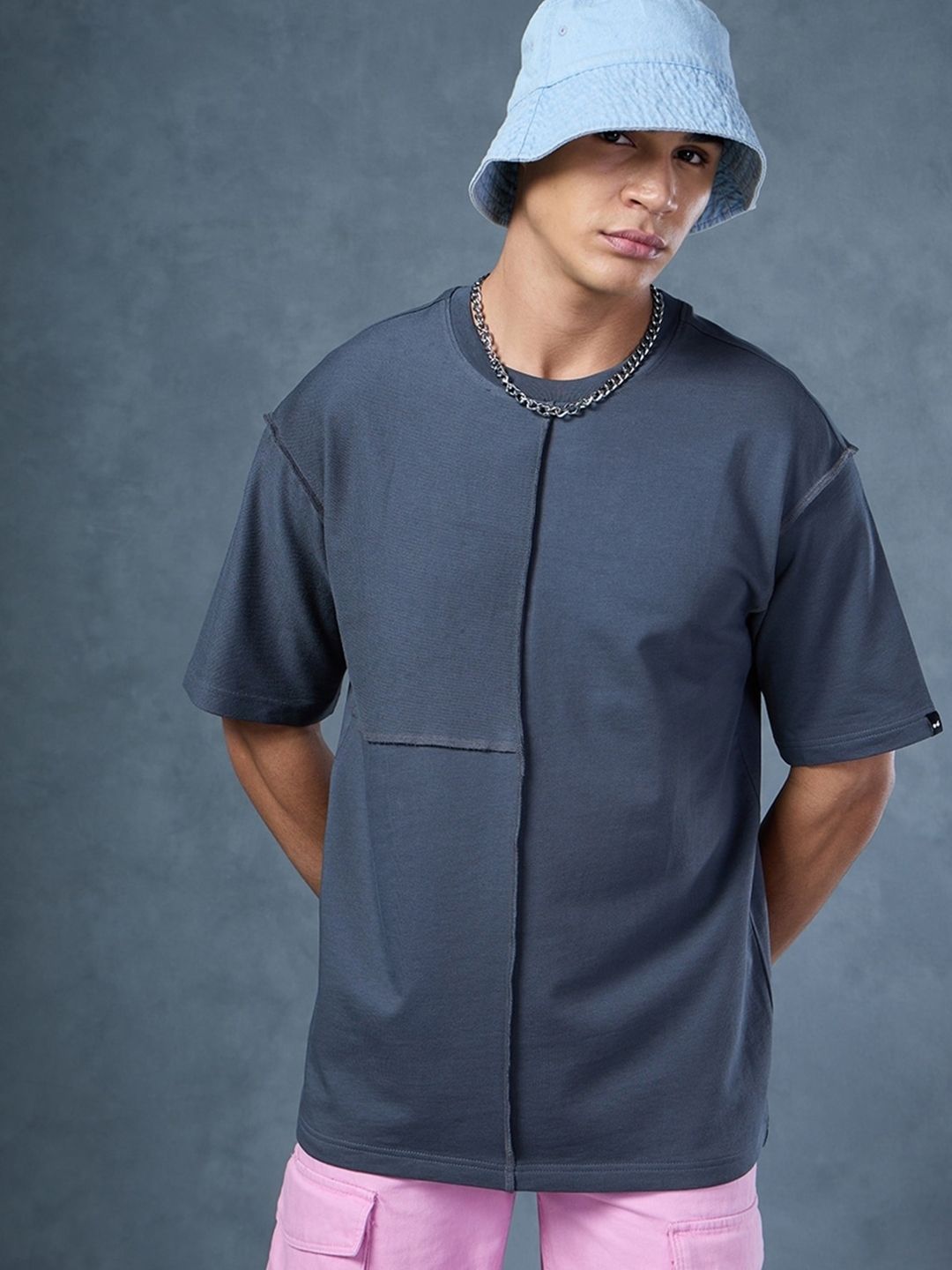 Bewakoof Drop-Shoulder Sleeves Oversized Cotton T-shirt