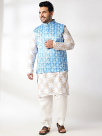 SOJANYA PLUS Men Plus Size Geometric Printed Kurta with Pyjamas