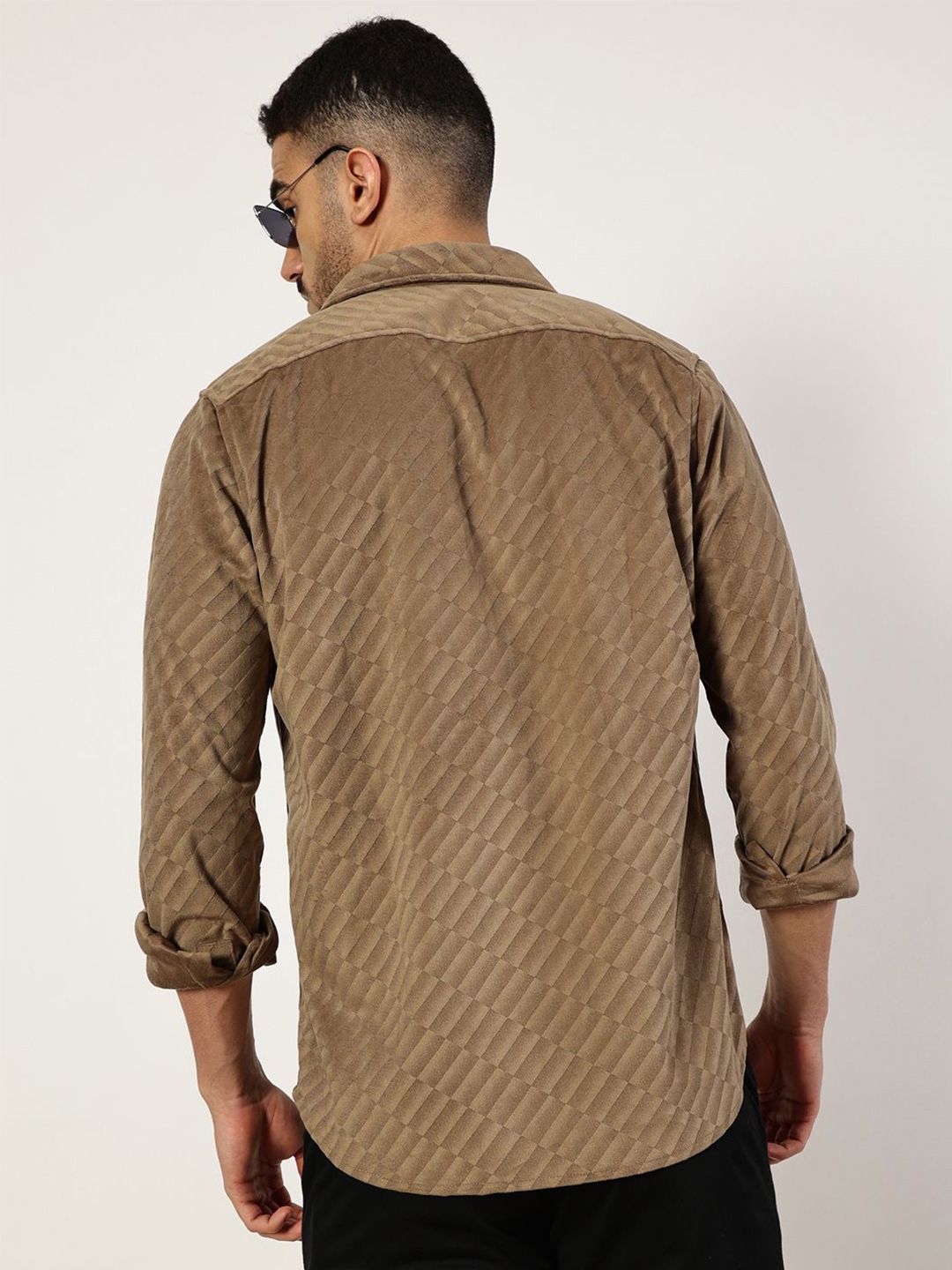 Thomas Scott Men Premium Spread Collar Textured Slim Fit Casual Shirt